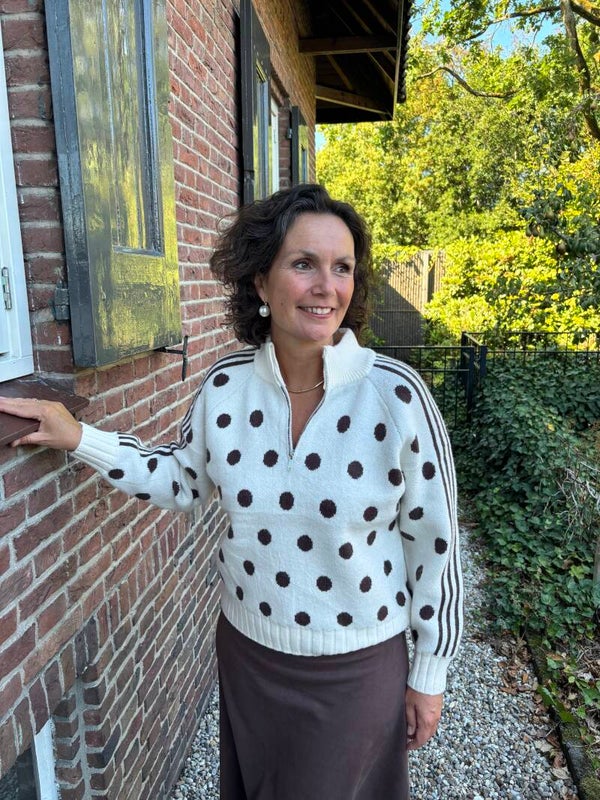 Zipper dots trui
