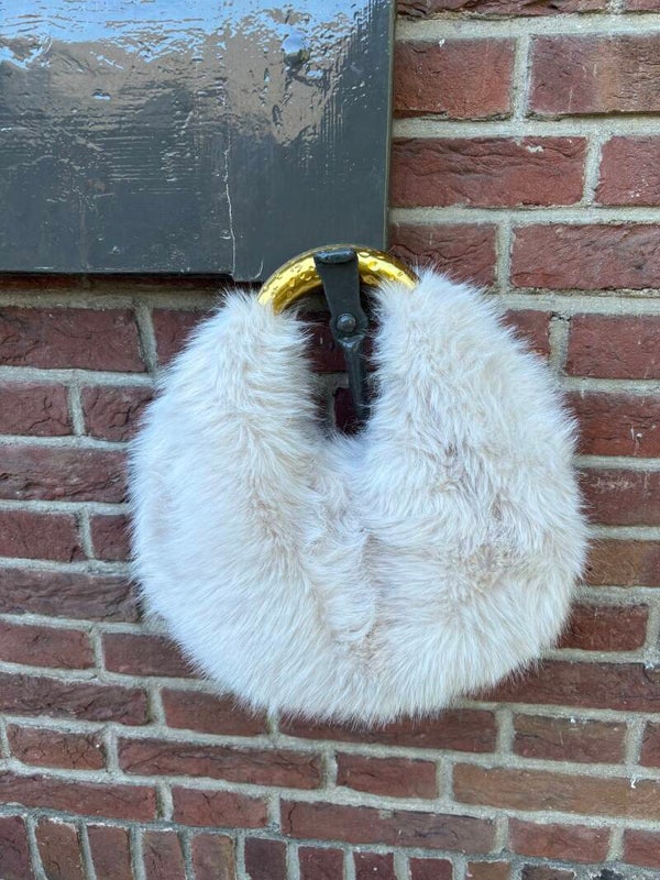 Fluffy beige tasje