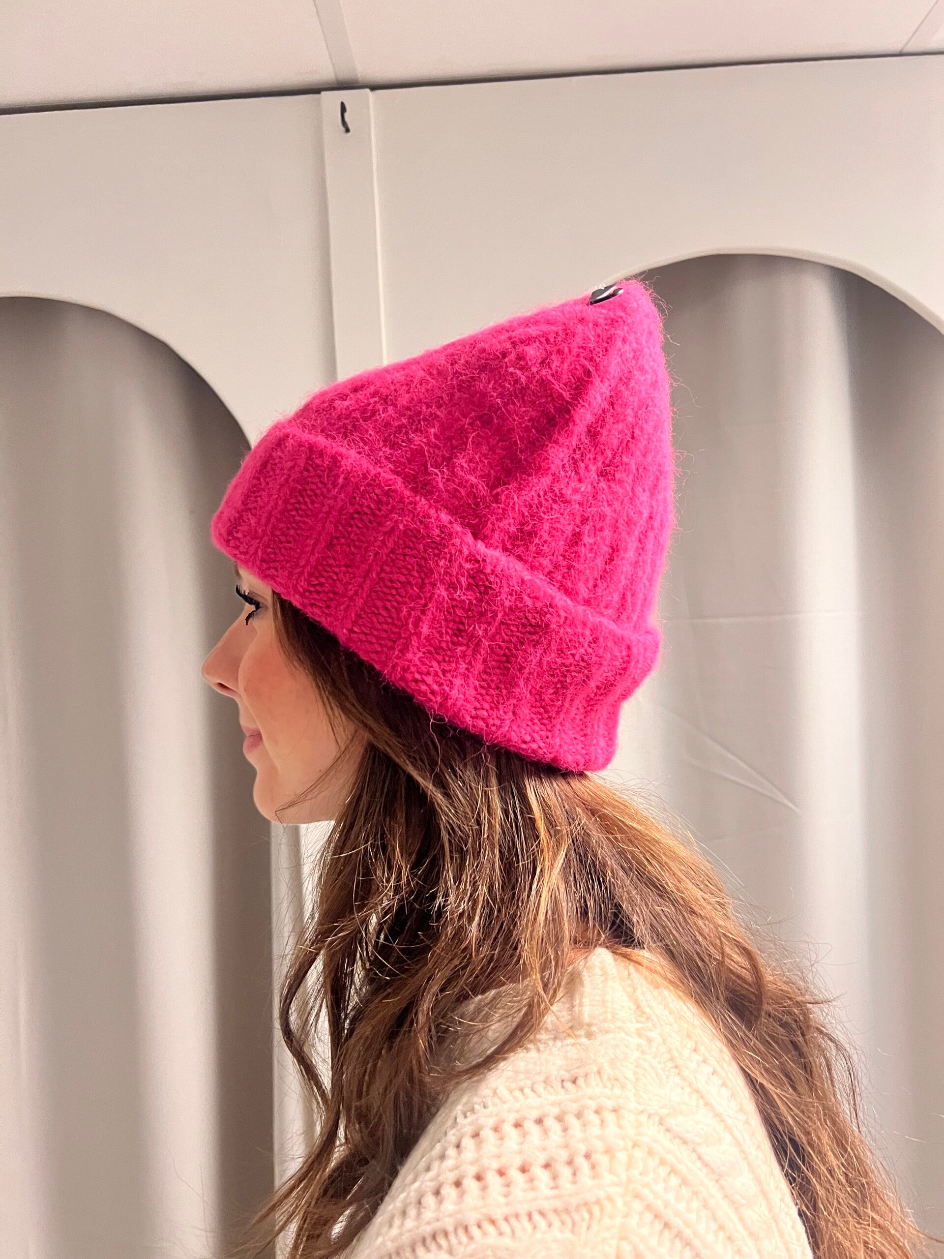 Pink cozy beanie