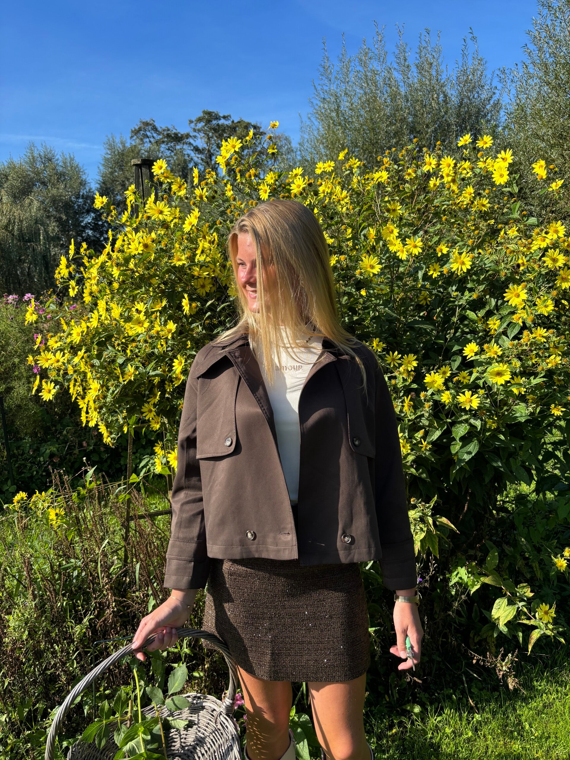 Bruin Camel chic rok
