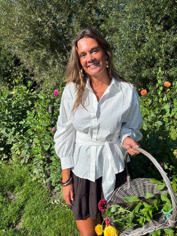 Witte wrap blouse