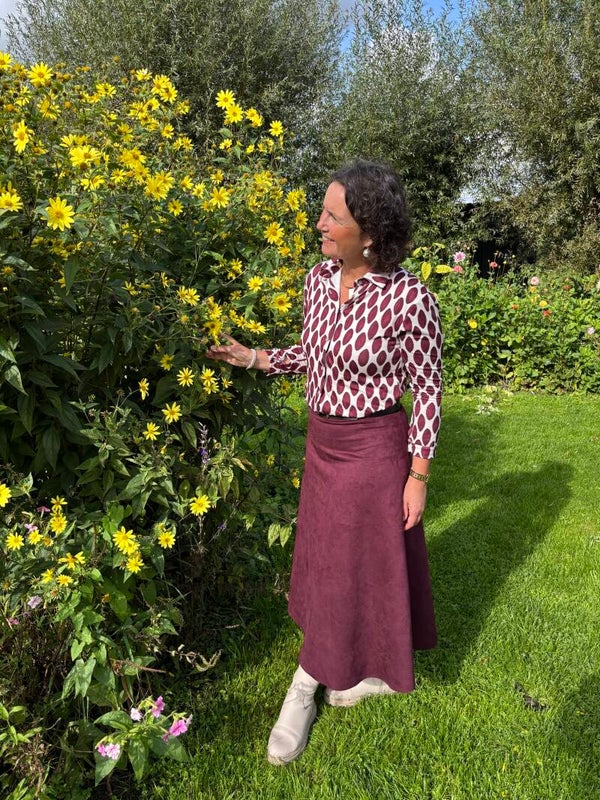 Burgundy suède rok
