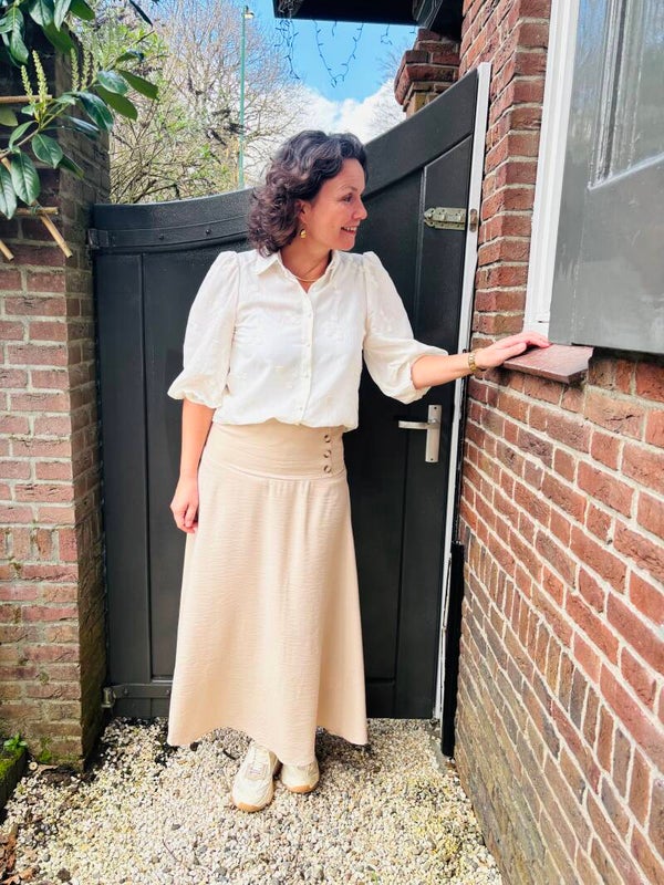 Beige Soof rok