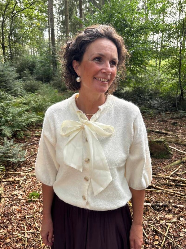 Witte strik top