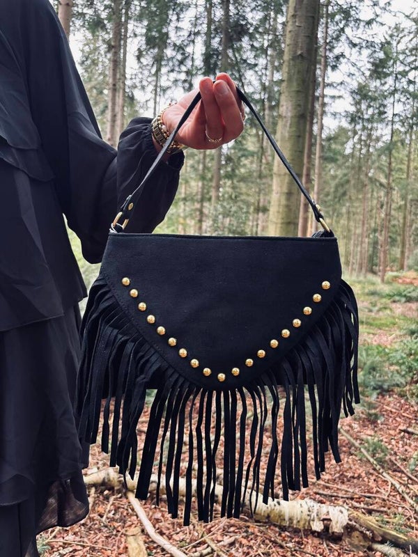 Black suède bag