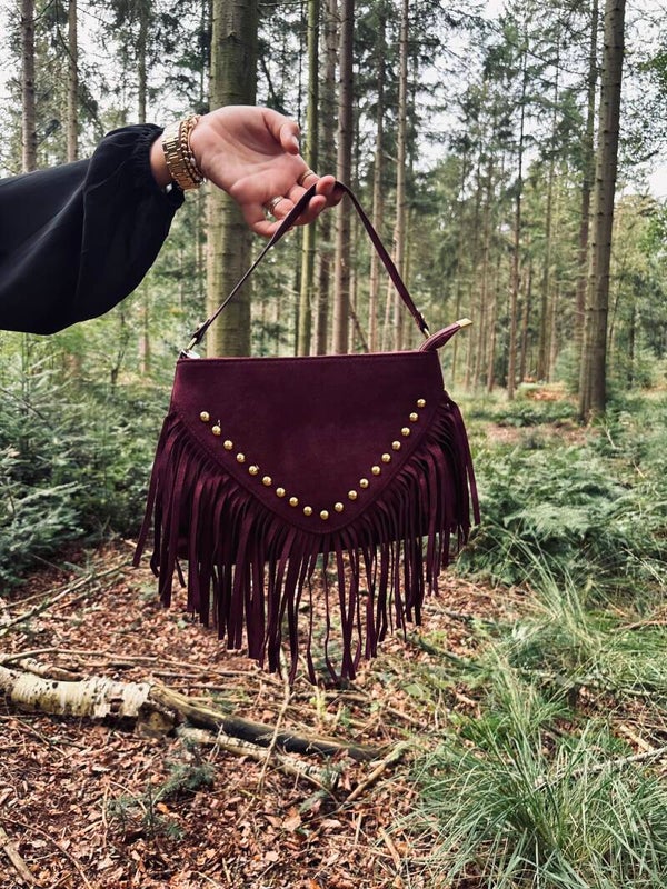 Burgundy suède bag