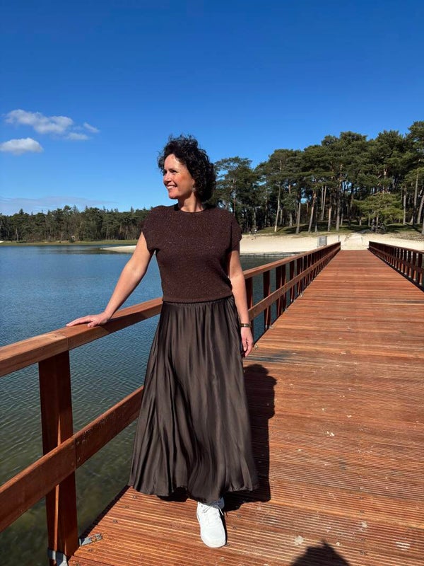 Satin skirt Brown