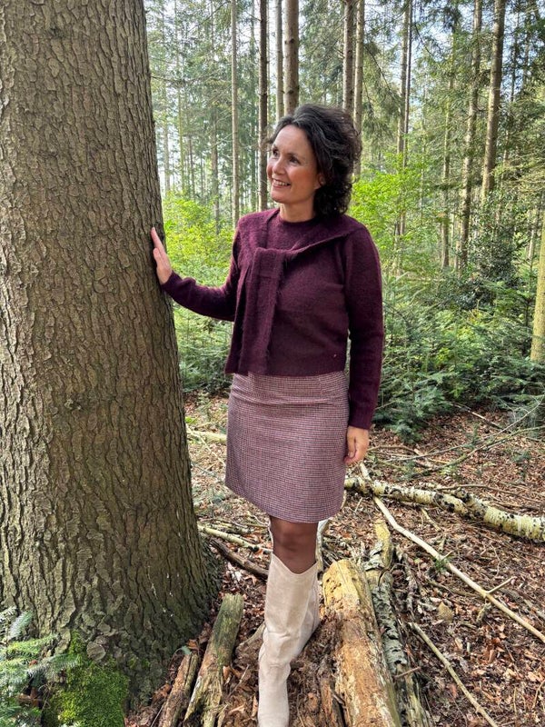 Burgundy blue Juul rokje