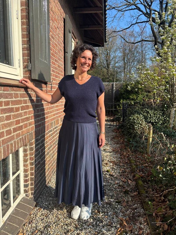 Satin skirt blue