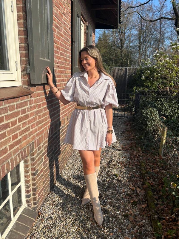 Beige White Lisa dress
