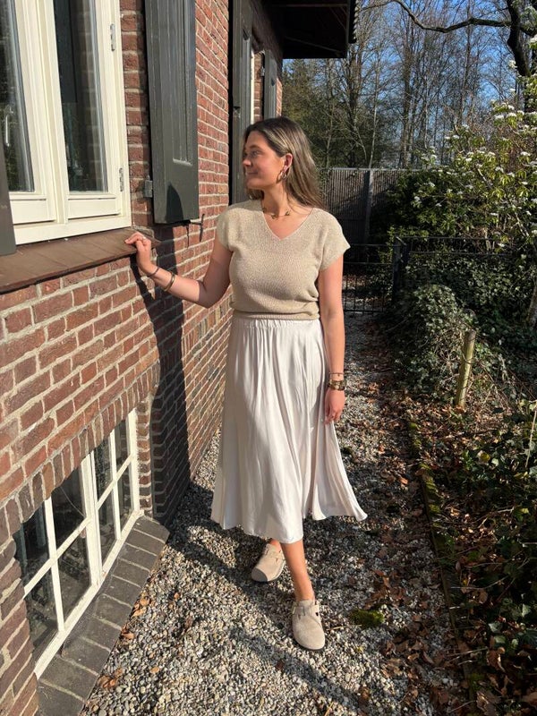 Satin skirt parelmoer