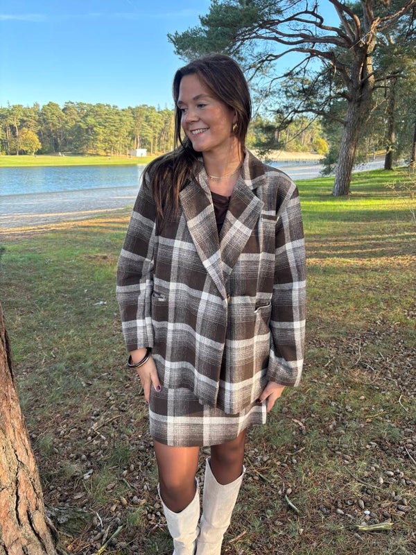 Brown White Bo blazer