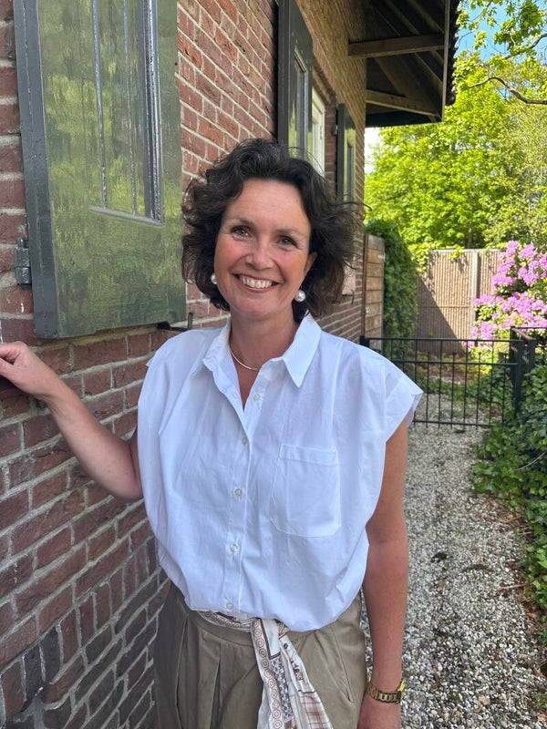 Witte gilet blouse