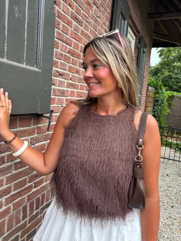 Brown teddy top