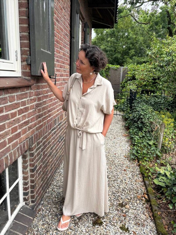 Camel linnen rok