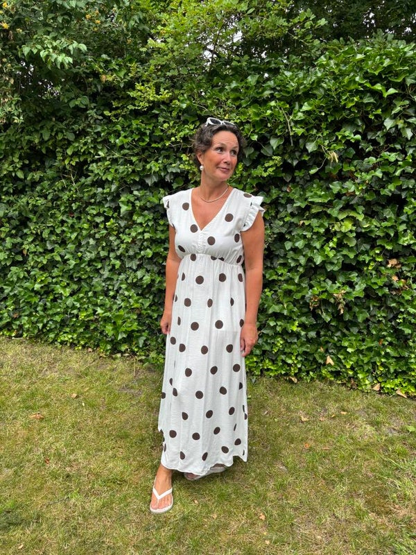 Long Brown polkadot dress