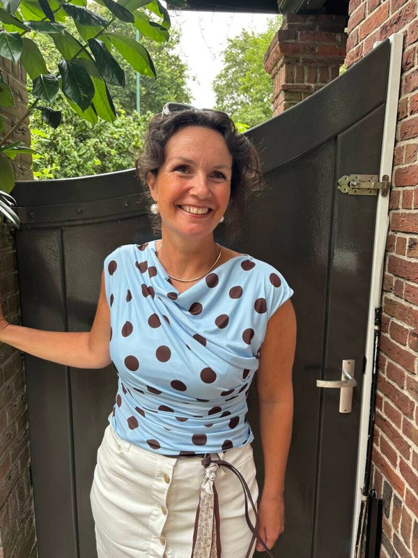 Blue ambika dots top