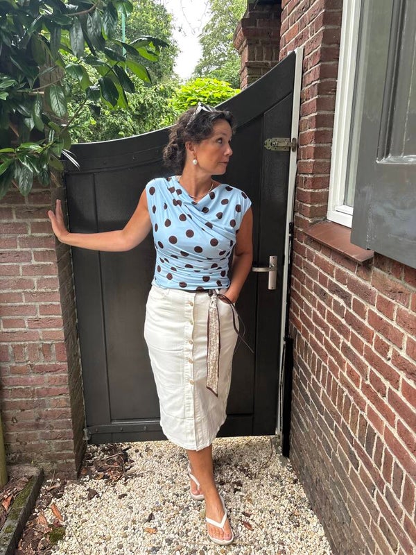 Witte denim rok