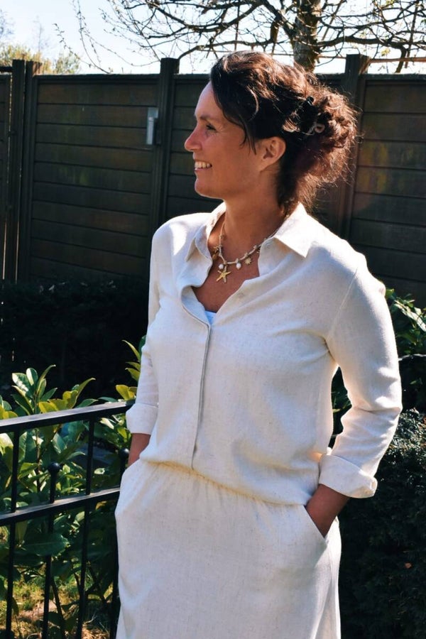Linnen ecru blouse