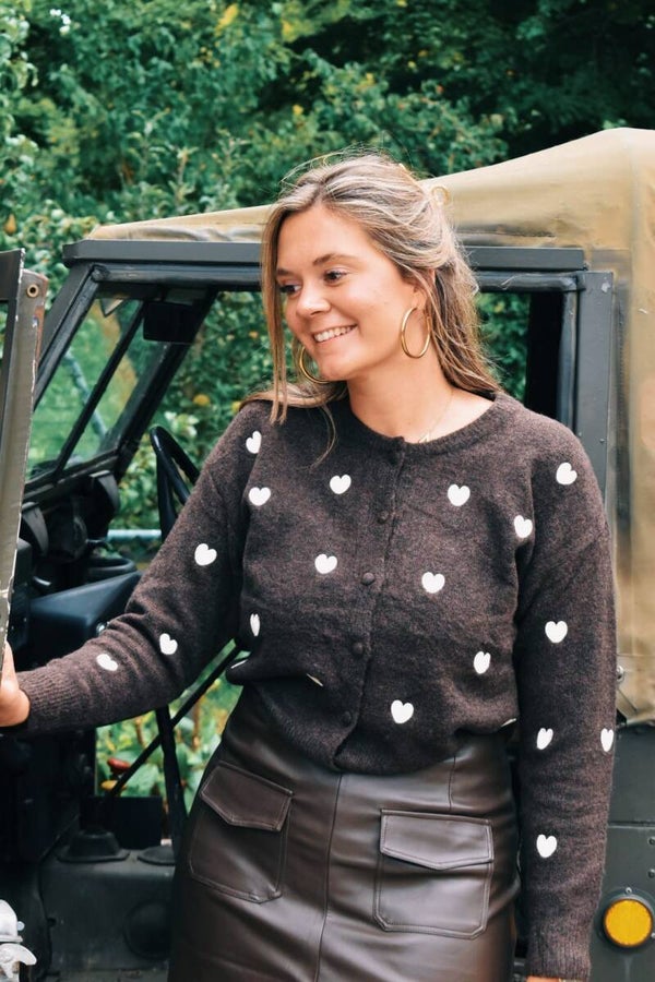 t' bruine hartjes vestje