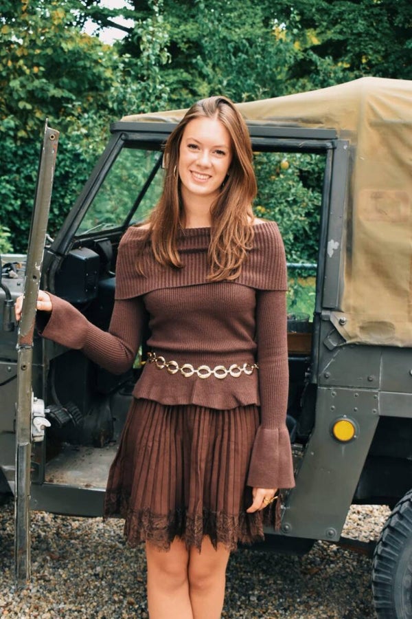 Brown lace skirt