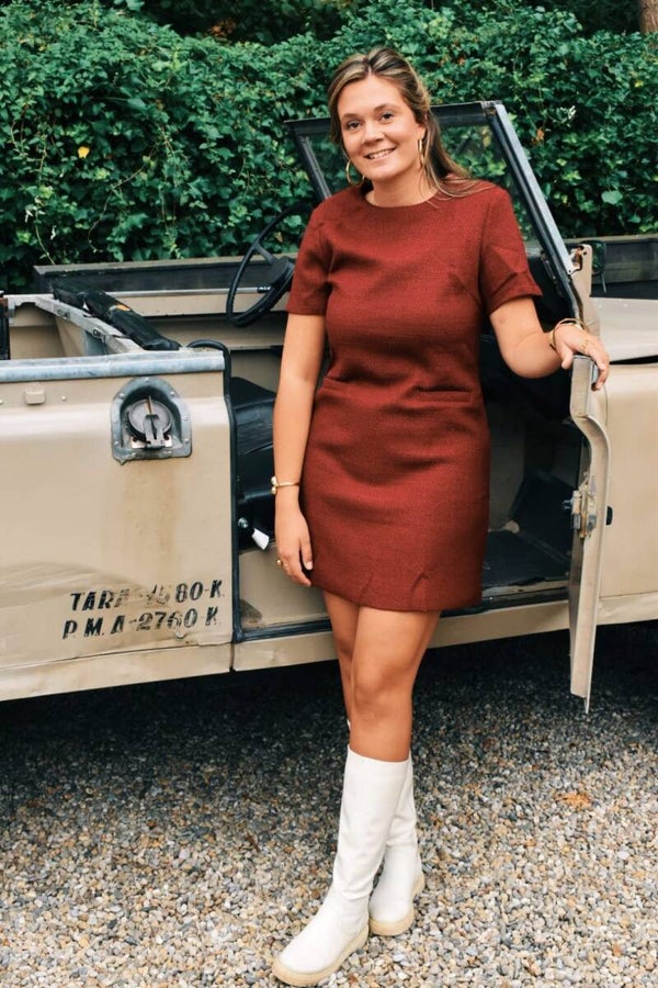 Red chic dress