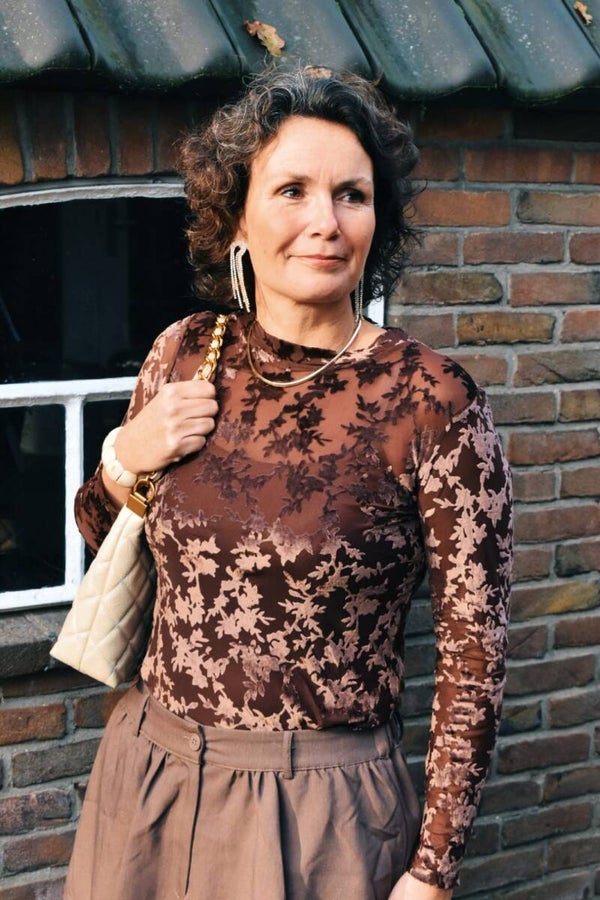 Brown glam top