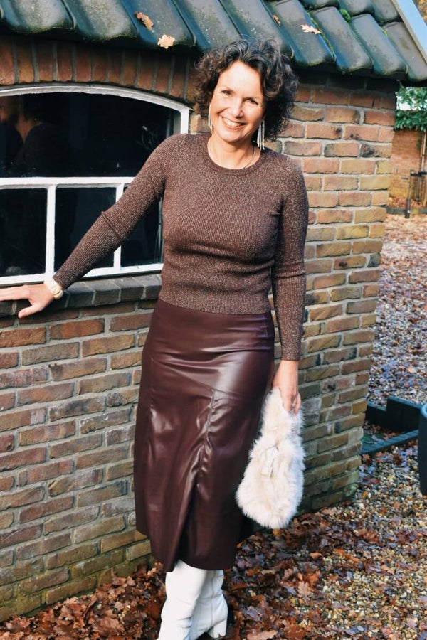 Bordeaux leather skirt