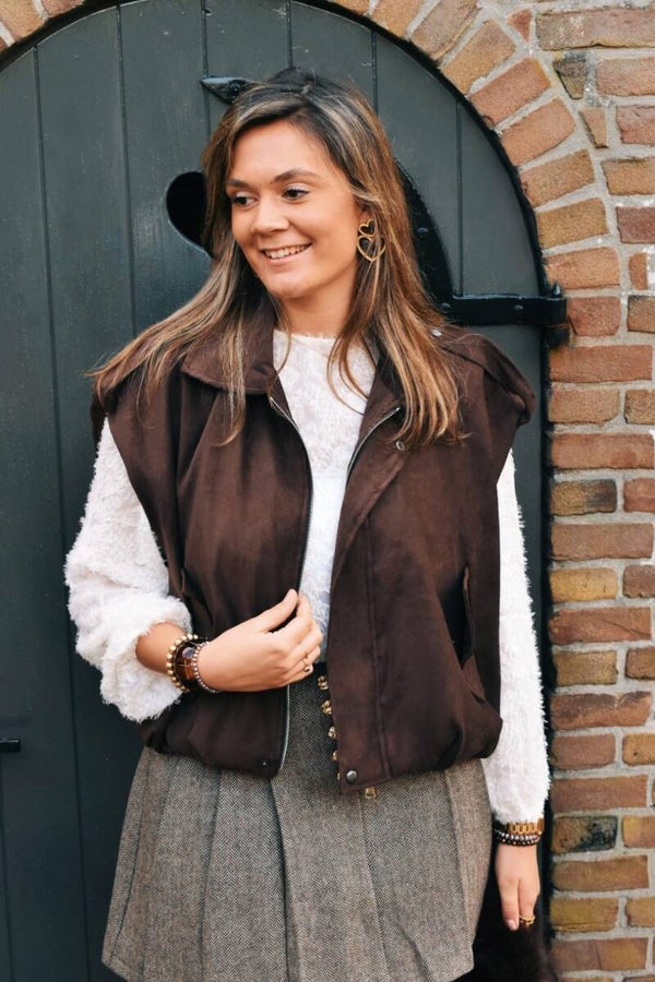 Brown choco gilet