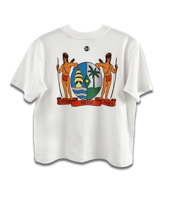T-SHIRT WIT MET WAPEN VAN SURINAME - DAMES