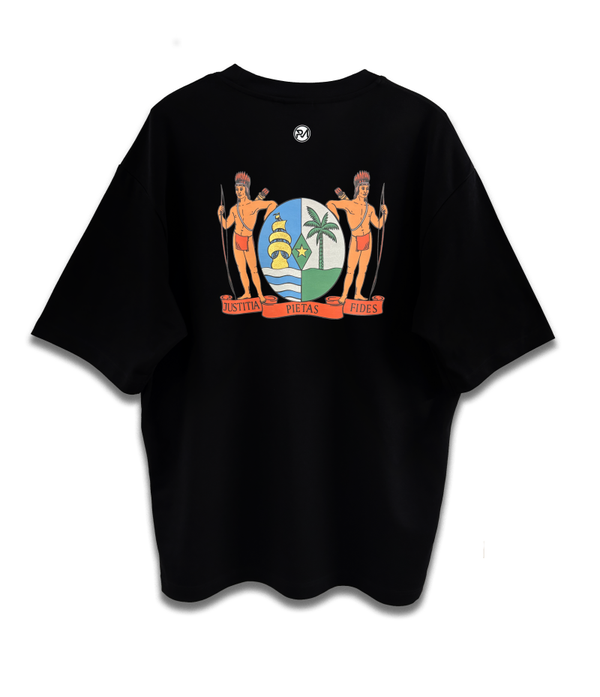 T-SHIRT ZWART WAPEN VAN SURINAME - UNISEX