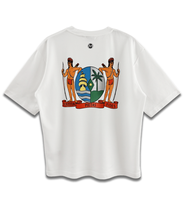 T-SHIRT WIT MET WAPEN VAN SURINAME - UNISEX