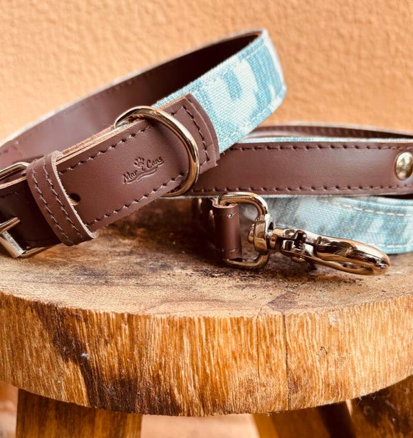 Pack collar y correa de cuero Tramuntana Verde