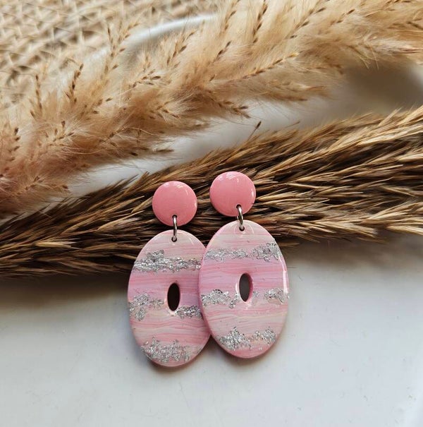 Oorbel Serah | roze gemêleerd