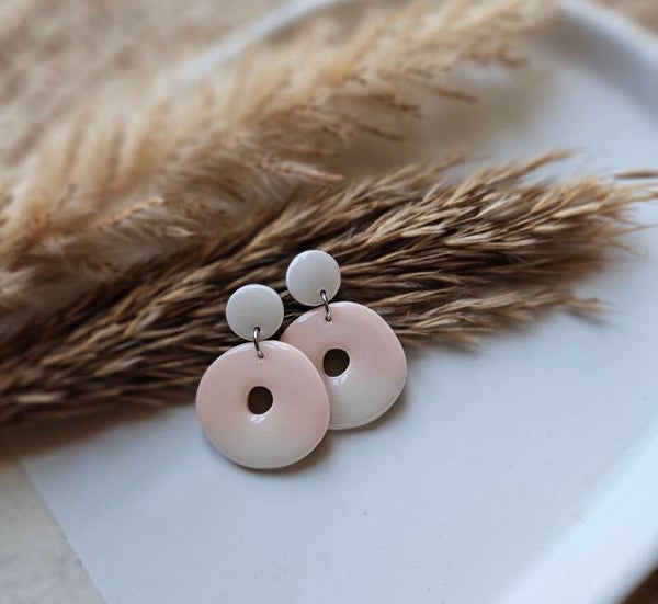Oorbel Lydia | roze met beige