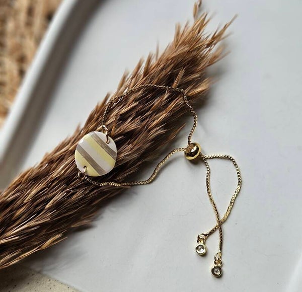 Armband #16 | geel-beige-doorschijnend