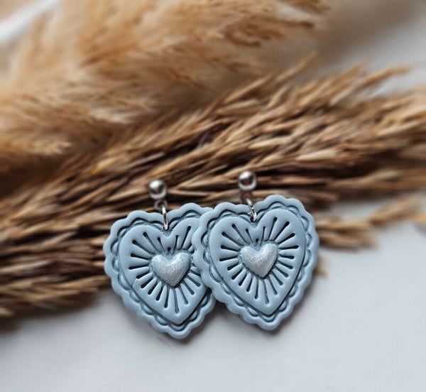 Oorbel Dina | mint met wit