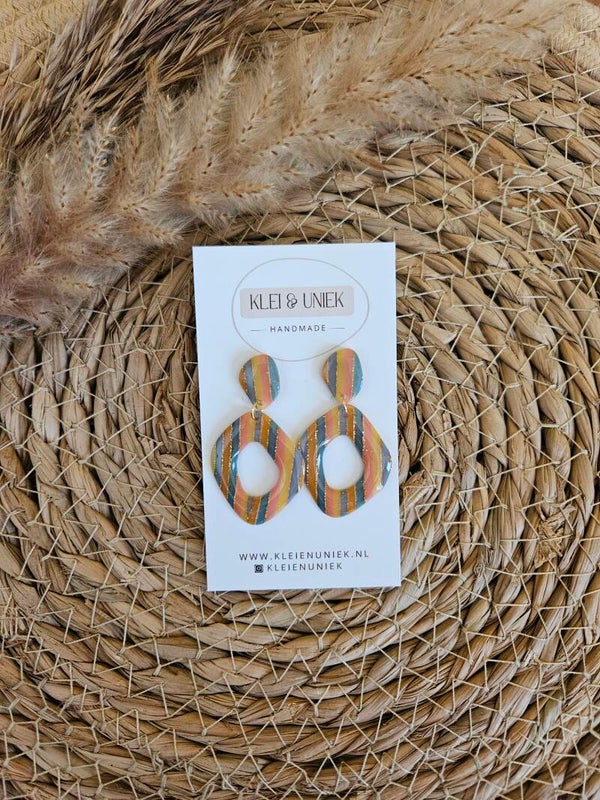 Oorbel Jiska | gekleurd/gestreept