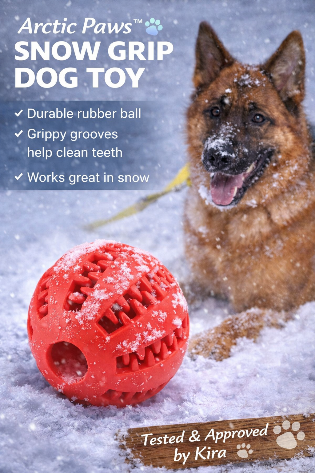 Arctic Paws™ Snow Grip Dog Ball – Durable Winter Chew Toy