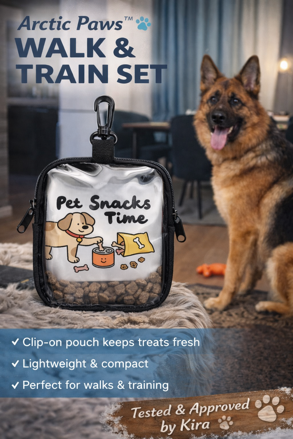 Arctic Paws™ Training Treat Pouch – Portable Snack Bag with Clip