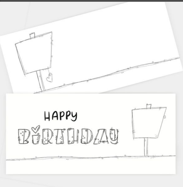Happy Birthday mitem Schild am Pfoschtä...