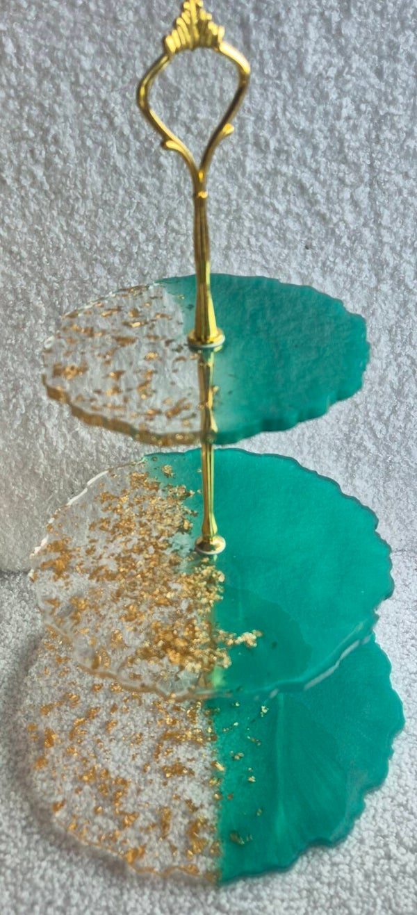 💚 Groen & goud etagère