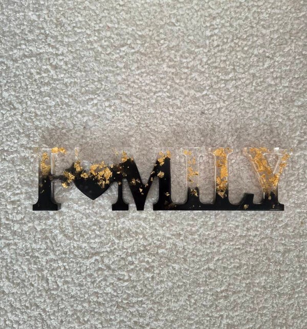 Family in resin