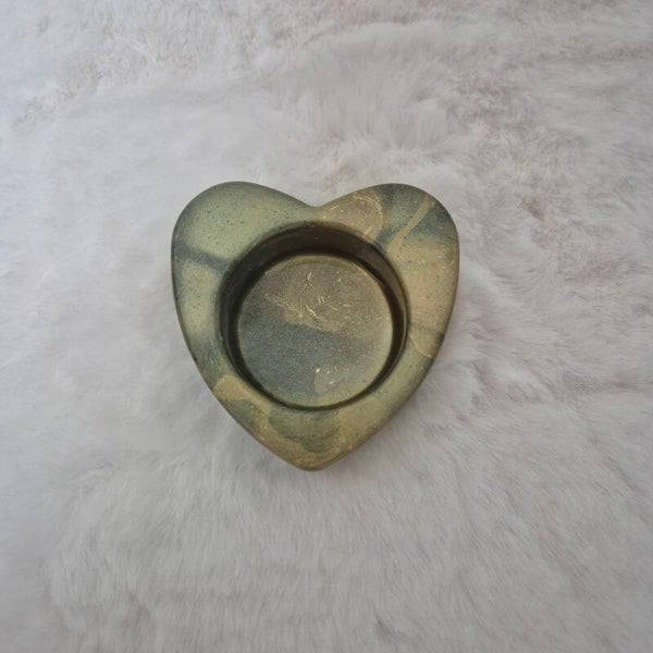 Olive Marble Heart