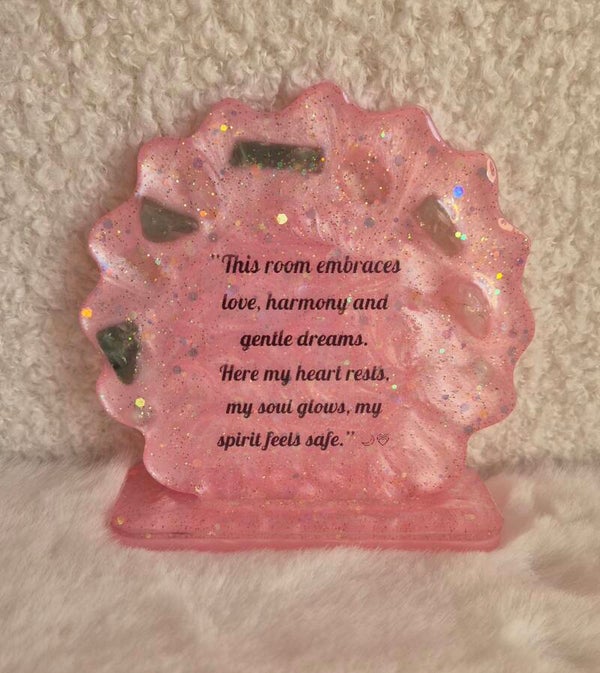🌸 Resin Affirmatie Decor – Met Edelstenen & Persoonlijke Intentie 🌸