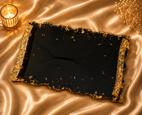 Midnight Luxe – Resin Serving Tray