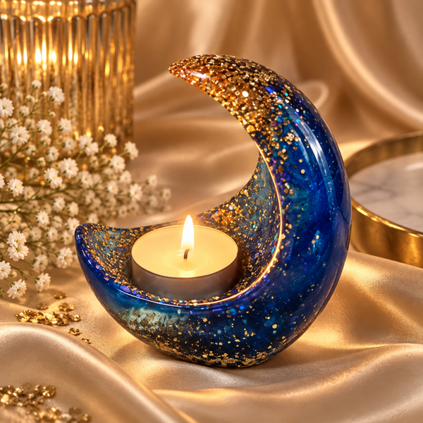 Midnight Moon – Resin Tealight Holder