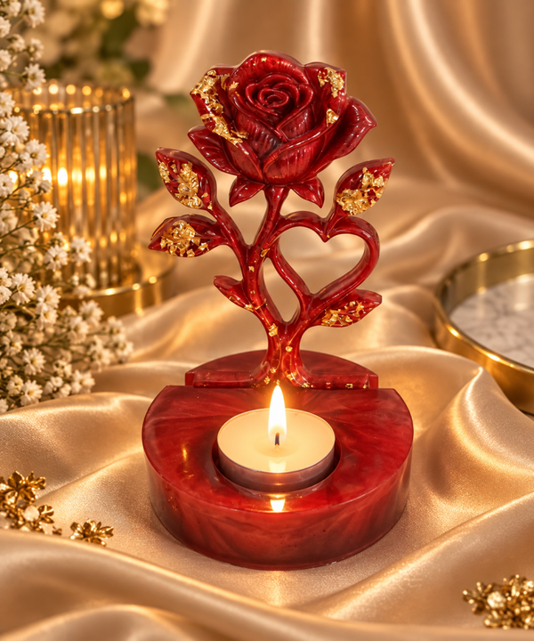 Red Rose – Resin Tealight Holder