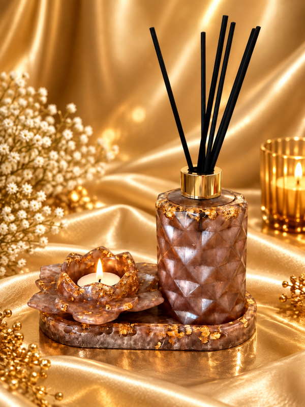 Taupe Elegance – Luxury Diffuser & Lotus Set