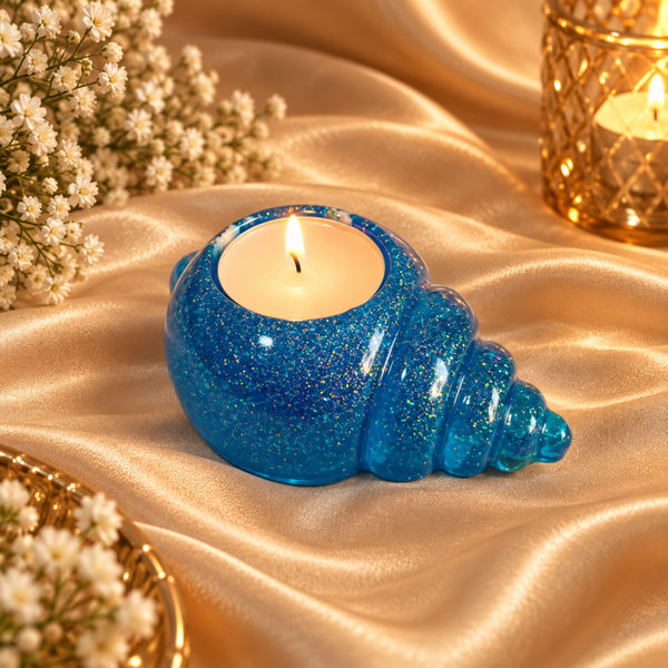 Ocean Sparkle Schelp – theelichthouder